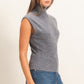 Sleeveless High Neck Knit Top