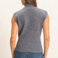 Sleeveless High Neck Knit Top