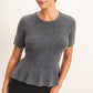 Ribbed Peplum Knit Top