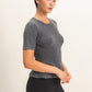 Ribbed Peplum Knit Top