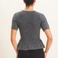 Ribbed Peplum Knit Top
