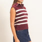 Sleeveless Stripe Sweater
