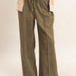 Suede Elastic Waist Trousers