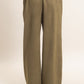 Suede Elastic Waist Trousers