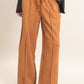 Suede Elastic Waist Trousers