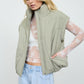 Sculpted Panel Quilted Mock Neck Puffer Vest
