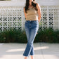 High Rise Kick Flare Stretch Crop Jeans