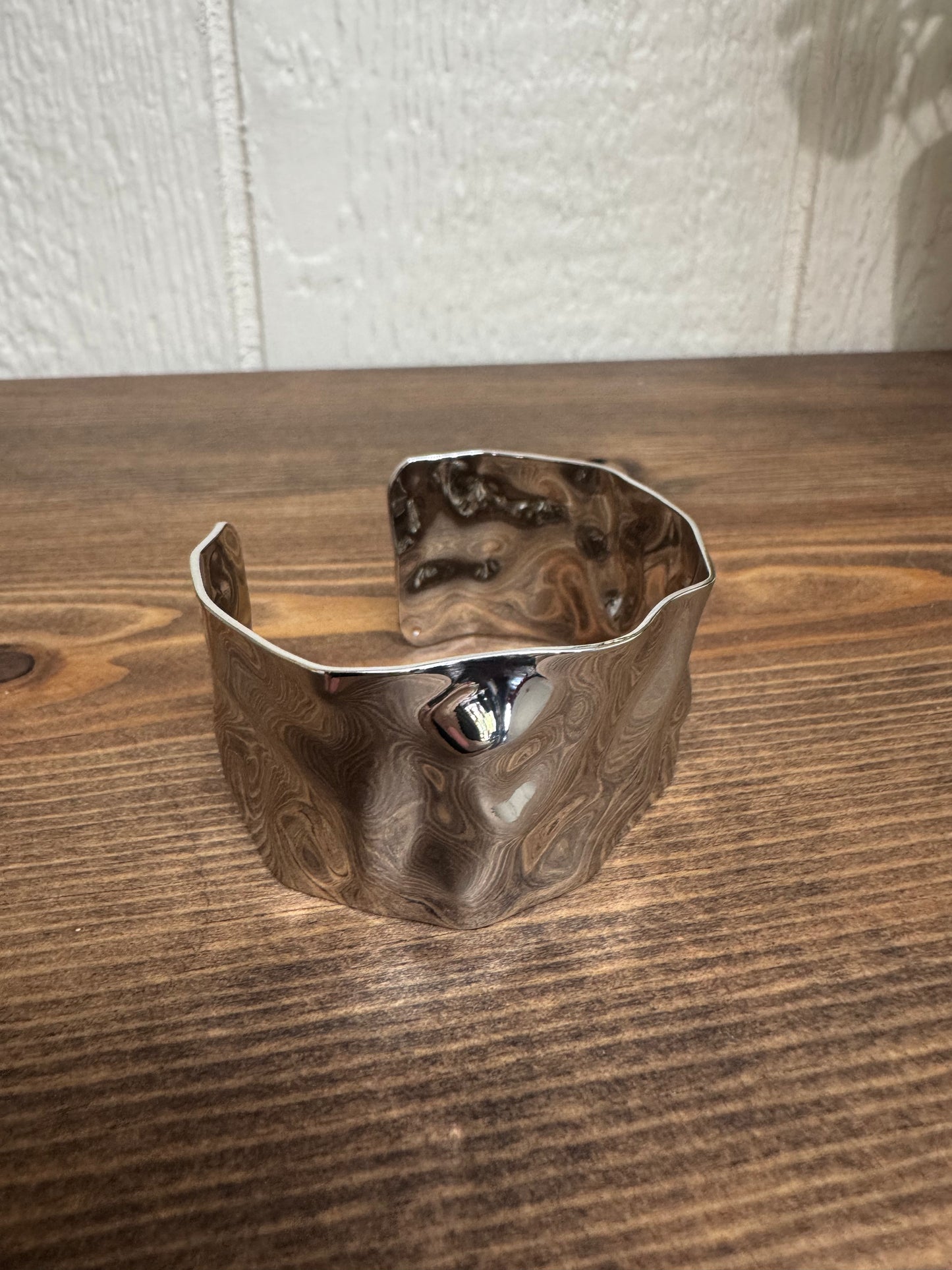 Thick Silver Bangle Bracelet
