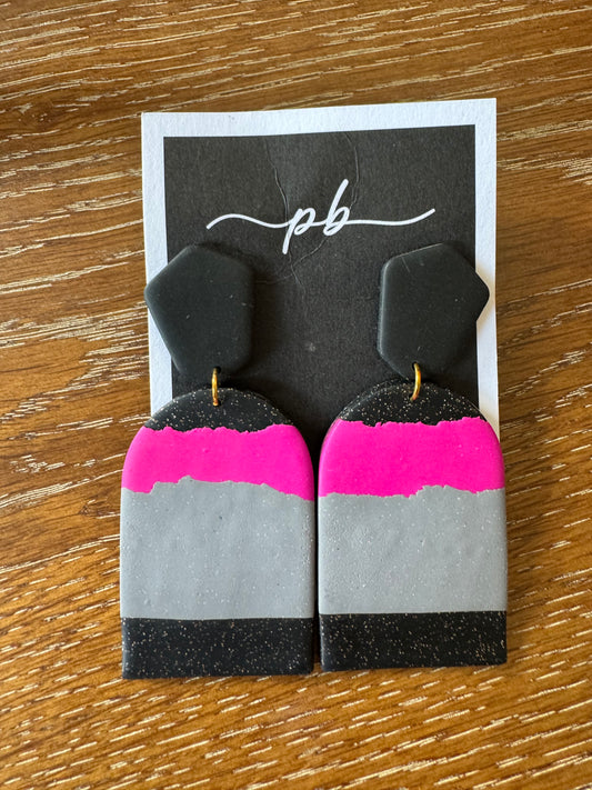 Black/Hot Pink Earrings