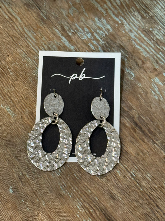 Hammered Silver Earrings