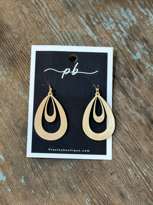 Gold Double Teardrop Earrings