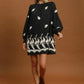 Botanical Ruffle Neck Dress