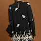 Botanical Ruffle Neck Dress