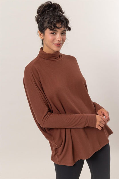 Turtleneck Dolman Sleeve Top