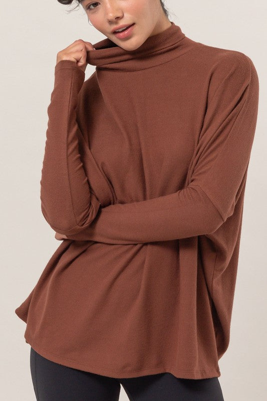 Turtleneck Dolman Sleeve Top