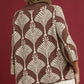 Abstract Print Mock Neck Pullover Sweater