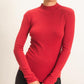 Ribbed Mock Neck Long Sleeve Knit Top