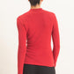 Ribbed Mock Neck Long Sleeve Knit Top