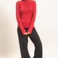 Ribbed Mock Neck Long Sleeve Knit Top