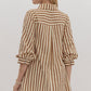 Striped Seersucker Pullover Mini Dress