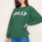 “Jolly” Stencil Knit Graphic Sweatshirt