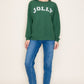 “Jolly” Stencil Knit Graphic Sweatshirt