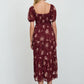 Floral Sweetheart Smocked Puff Tiered Midi Dress