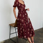 Floral Sweetheart Smocked Puff Tiered Midi Dress