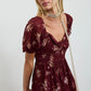 Floral Sweetheart Smocked Puff Tiered Midi Dress