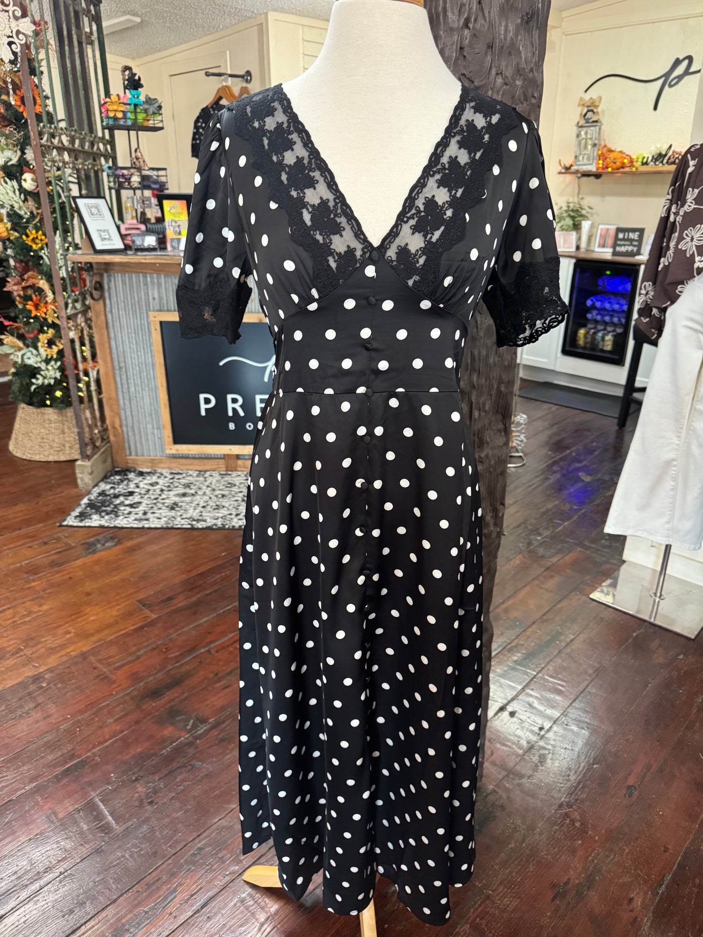 Silky Polka Dot Dress