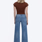 High Rise Ankle Slim Wide Jeans