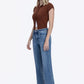 High Rise Ankle Slim Wide Jeans