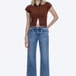 High Rise Ankle Slim Wide Jeans