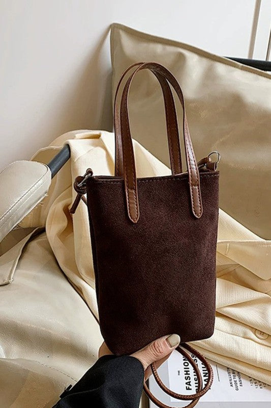 Vintage Suede Crossbody Mini Bag