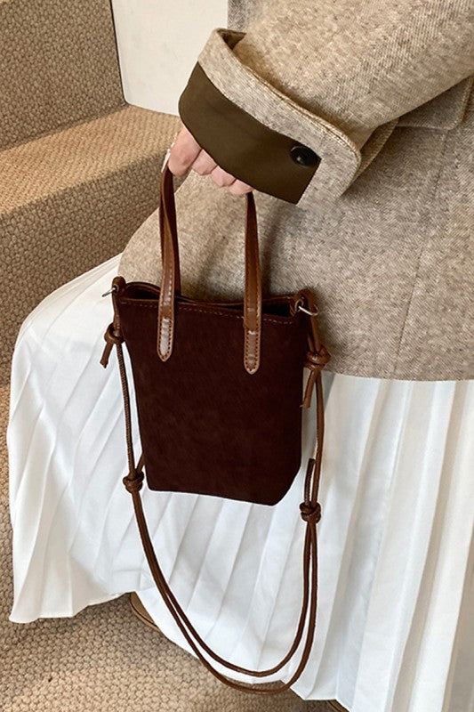 Vintage Suede Crossbody Mini Bag