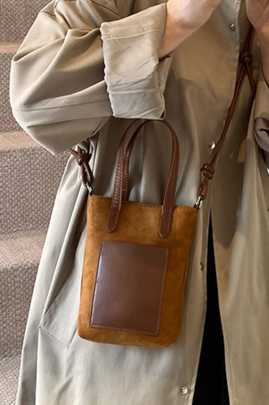 Vintage Suede Crossbody Mini Bag