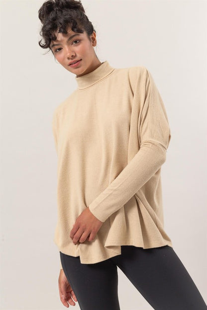 Turtleneck Dolman Sleeve Top