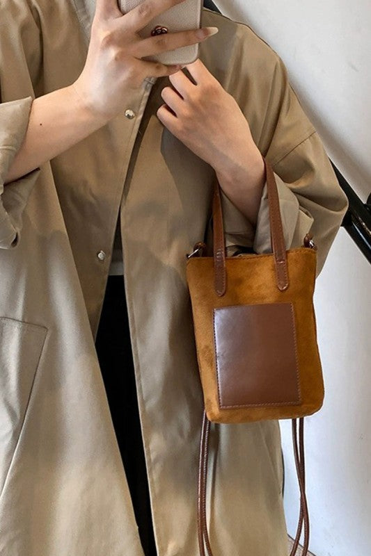 Vintage Suede Crossbody Mini Bag