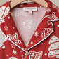 Christmas Print Button-Up Loungewear