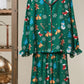 Christmas Print Button-Up Loungewear