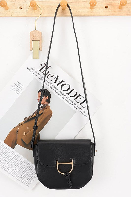 Vegan Leather Crossbody Flap Bag
