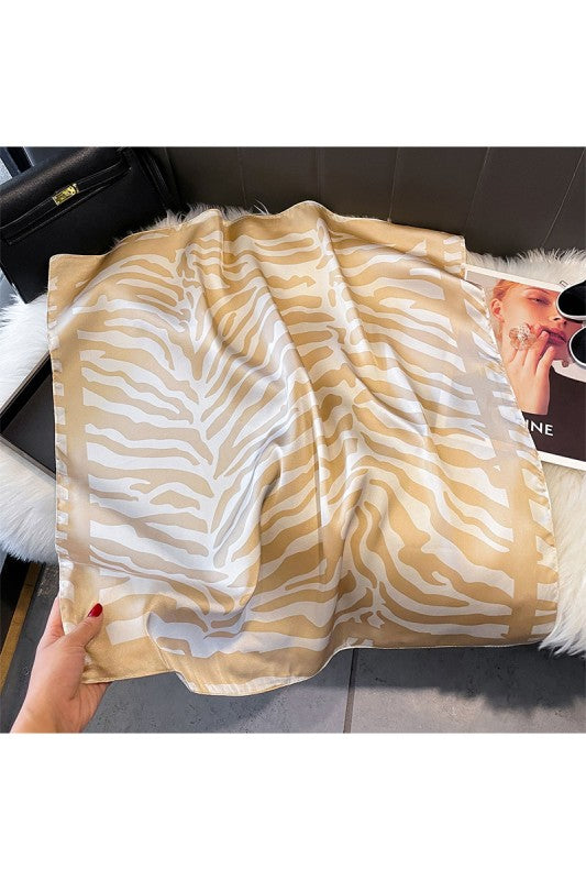 Irregular Striped Zebra Print Square Scarf