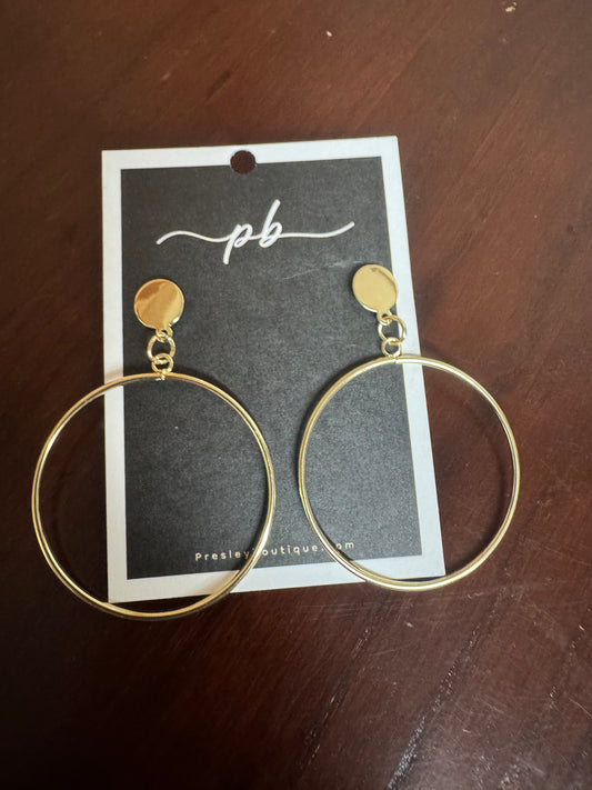 Gold Dangle Hoop Earrings