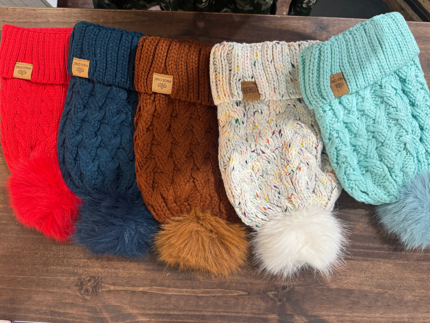 Cable-knit Pom Pom Beanie