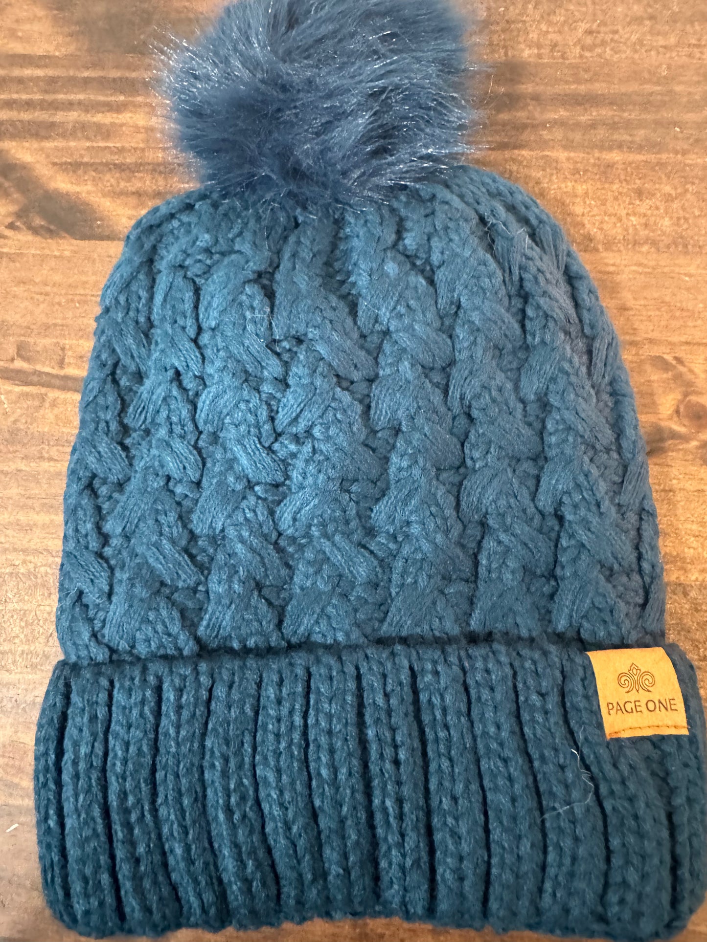 Cable-knit Pom Pom Beanie