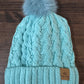 Cable-knit Pom Pom Beanie