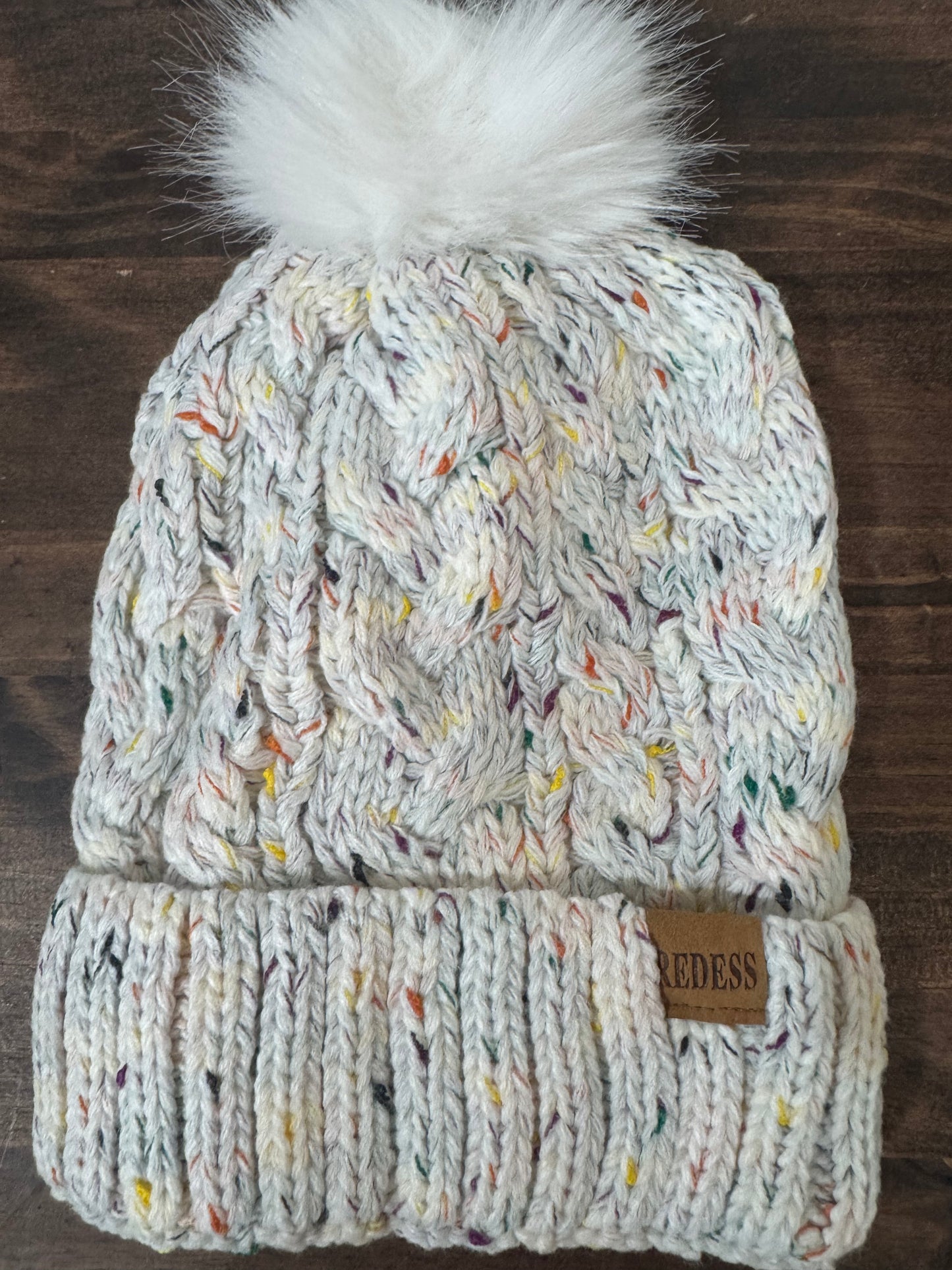 Cable-knit Pom Pom Beanie