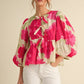 Bow Ties Peplum Print Top