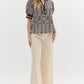 Abstract Black & White Print Top
