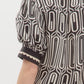Abstract Black & White Print Top